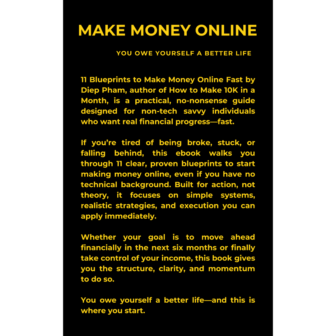 11 blueprints to make money online fast even when you're a non-tech savvy.