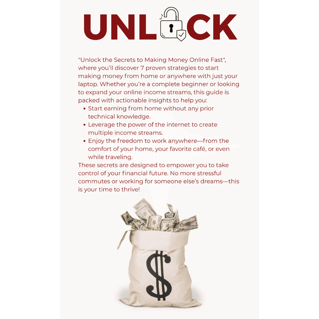 Unlock the secrets to making money online fast.