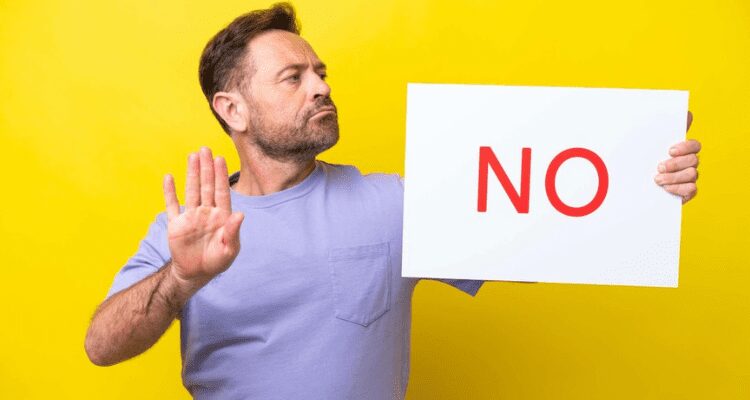 Saying no to distractions to improve self-discipline.